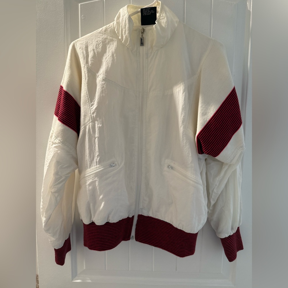 Avia White and Red Bomber Jacket